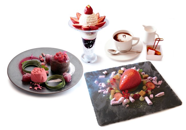 銀座三越のデセールカフェ「ボンボヌール」のバレンタイン！ 華やかな苺のデザートや期間限定のフォンダンショコラが登場します