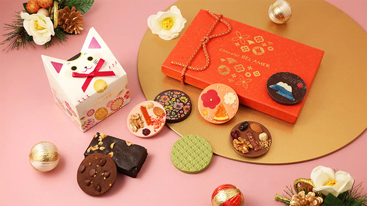 日本の迎春をショコラで表現。ベルアメールから、和のモチーフが咲くパレショコラ＆招き猫ギフトが新登場
